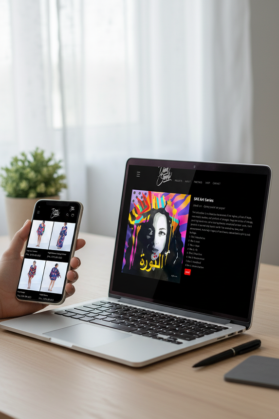 image of a Shopify website mockup, designed for an engaging online shopping experience.